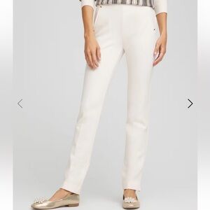 Chico's Juliet Slim Trim Detail Pants in English Cream Size 1